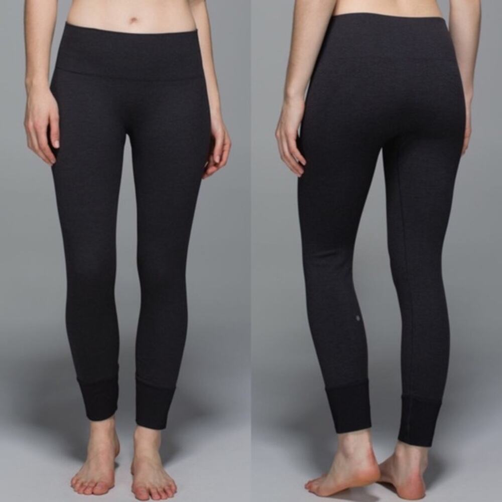 Lululemon Ebb to Street Seamless Ribbed Cuff Pants Womens Size 6 Gray Tights - Picture 3 of 10